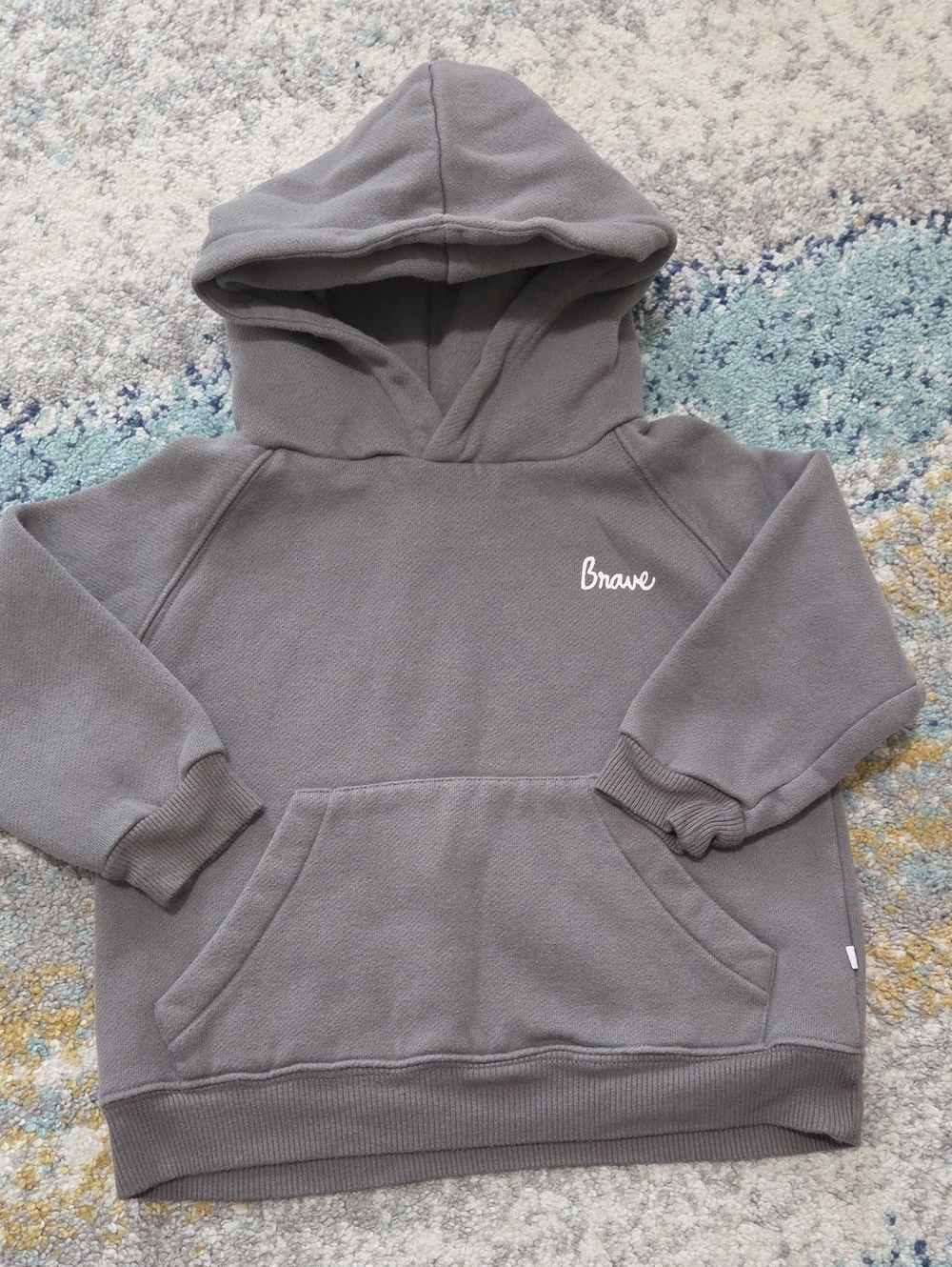Kids Gray 'Brave' Hooded Sweatshirt